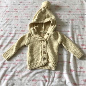 Burt’s Bees Baby Sweater w/ Pom-Pom hood